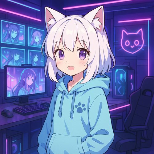 17c一起草动漫-赛博猫娘